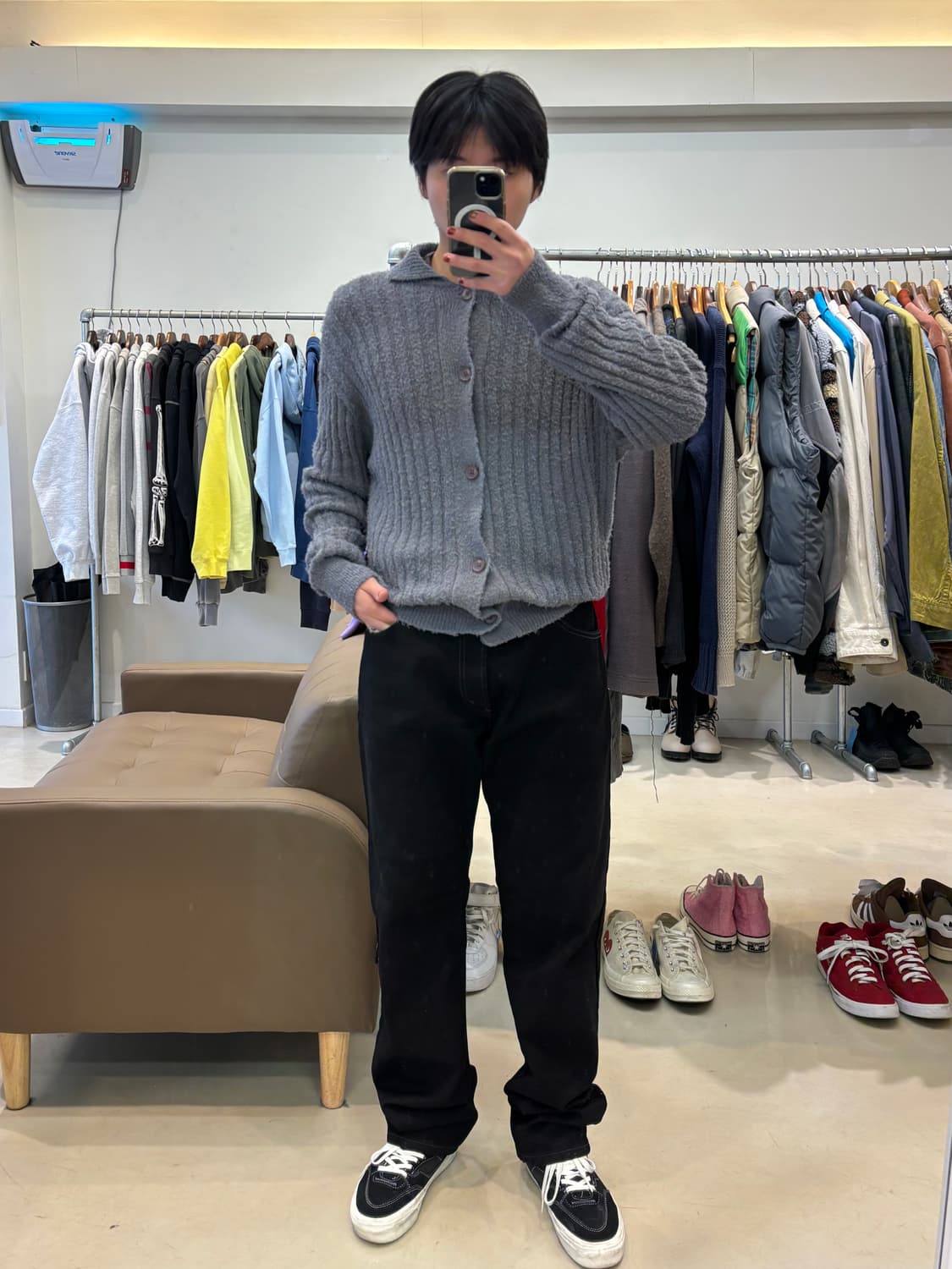 퍼렌 부클 니트 가디건 상품이미지6