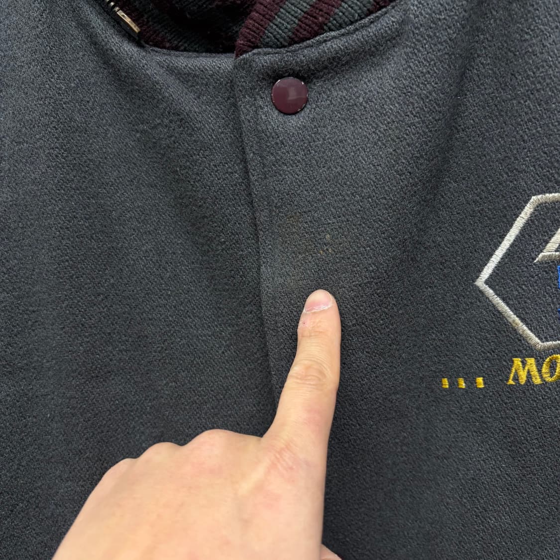 빈티지 울 레더 바시티 상품이미지7