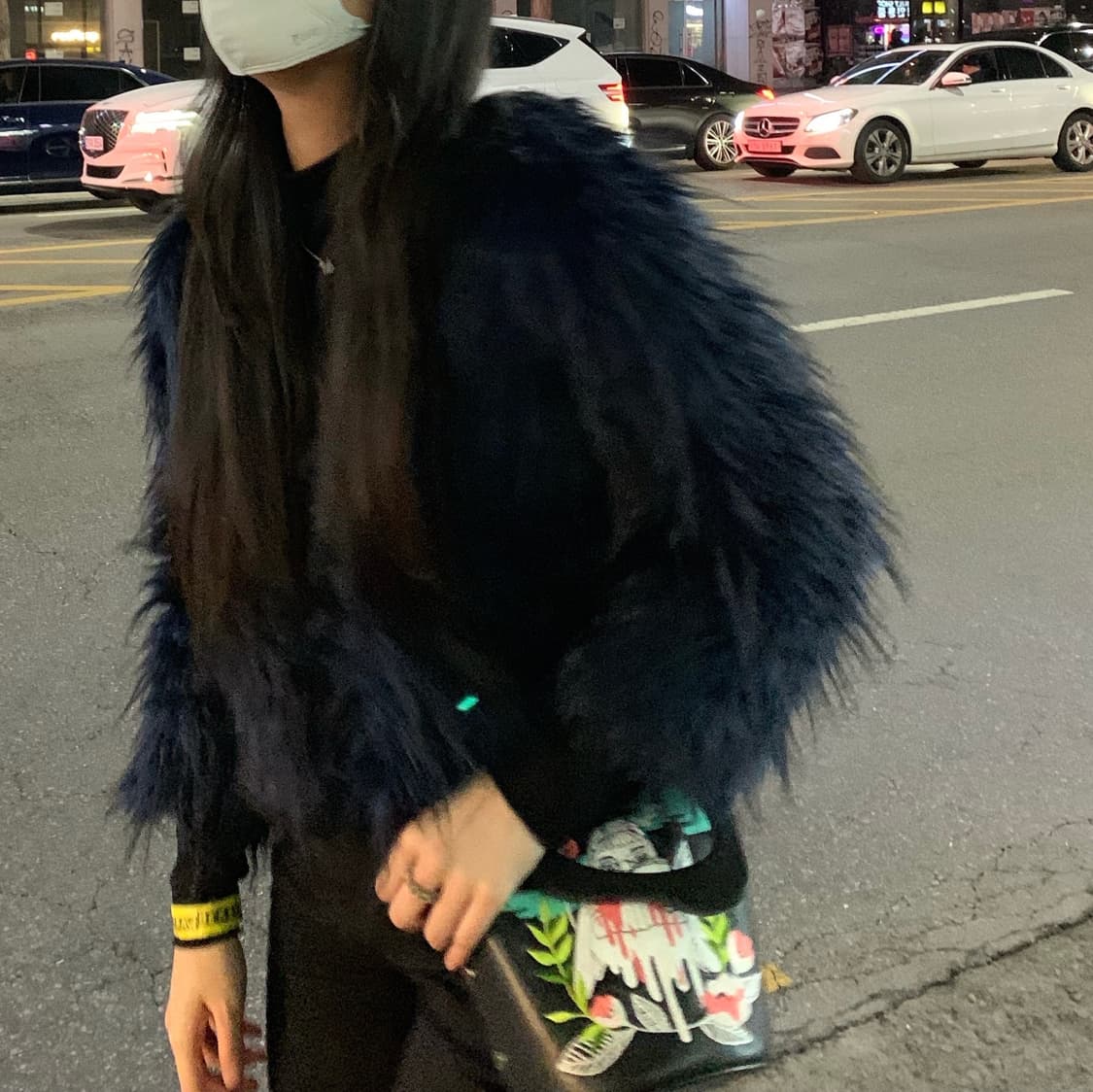 블루블랙 퍼자켓 상품이미지1