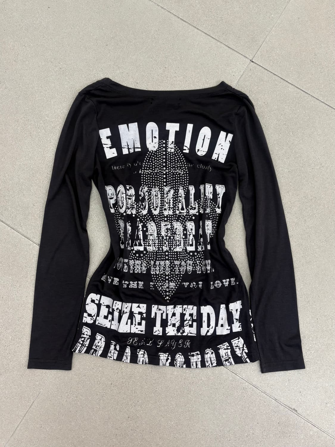 차콜 펑크 큐빅 롱슬리브 상품이미지2