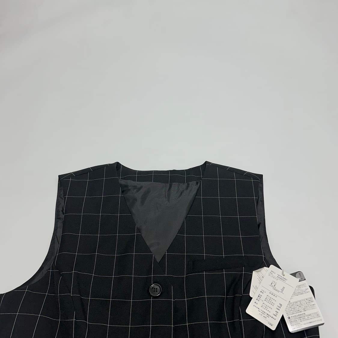 Japanese vintage 블랙 체크 베스트 조끼 자켓 (새상품) 상품이미지2