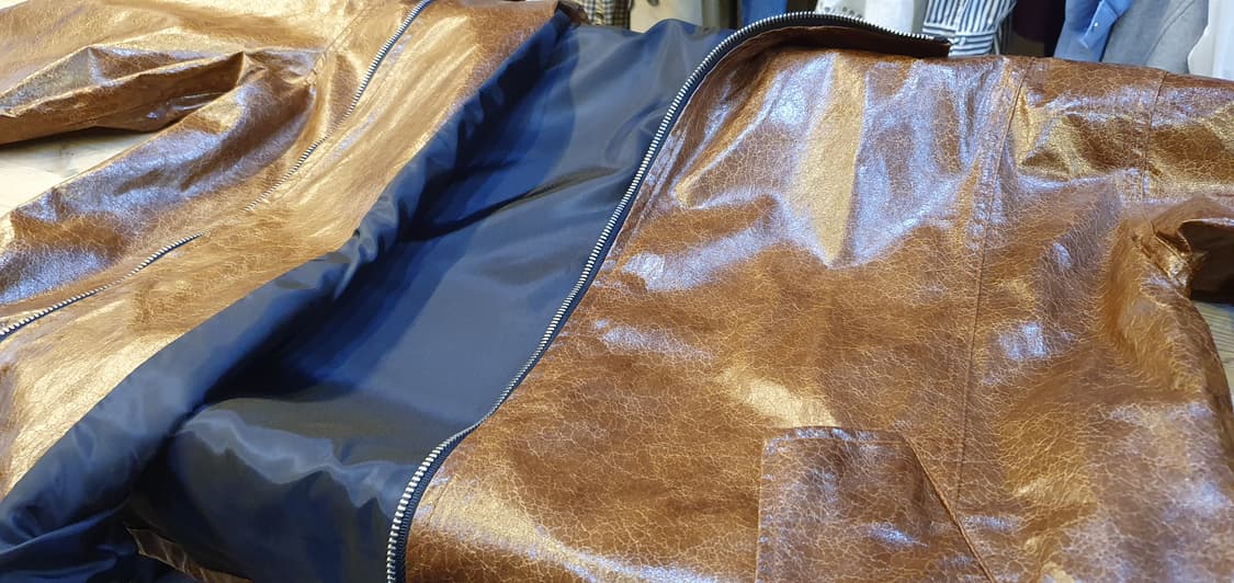 110.GATHER 페이크레더 크랙점퍼 상품이미지6