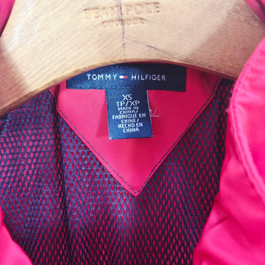 [TOMMY HILFIGER] 타미힐피거 레드 집업 바람막이 자켓 XS 상품이미지5