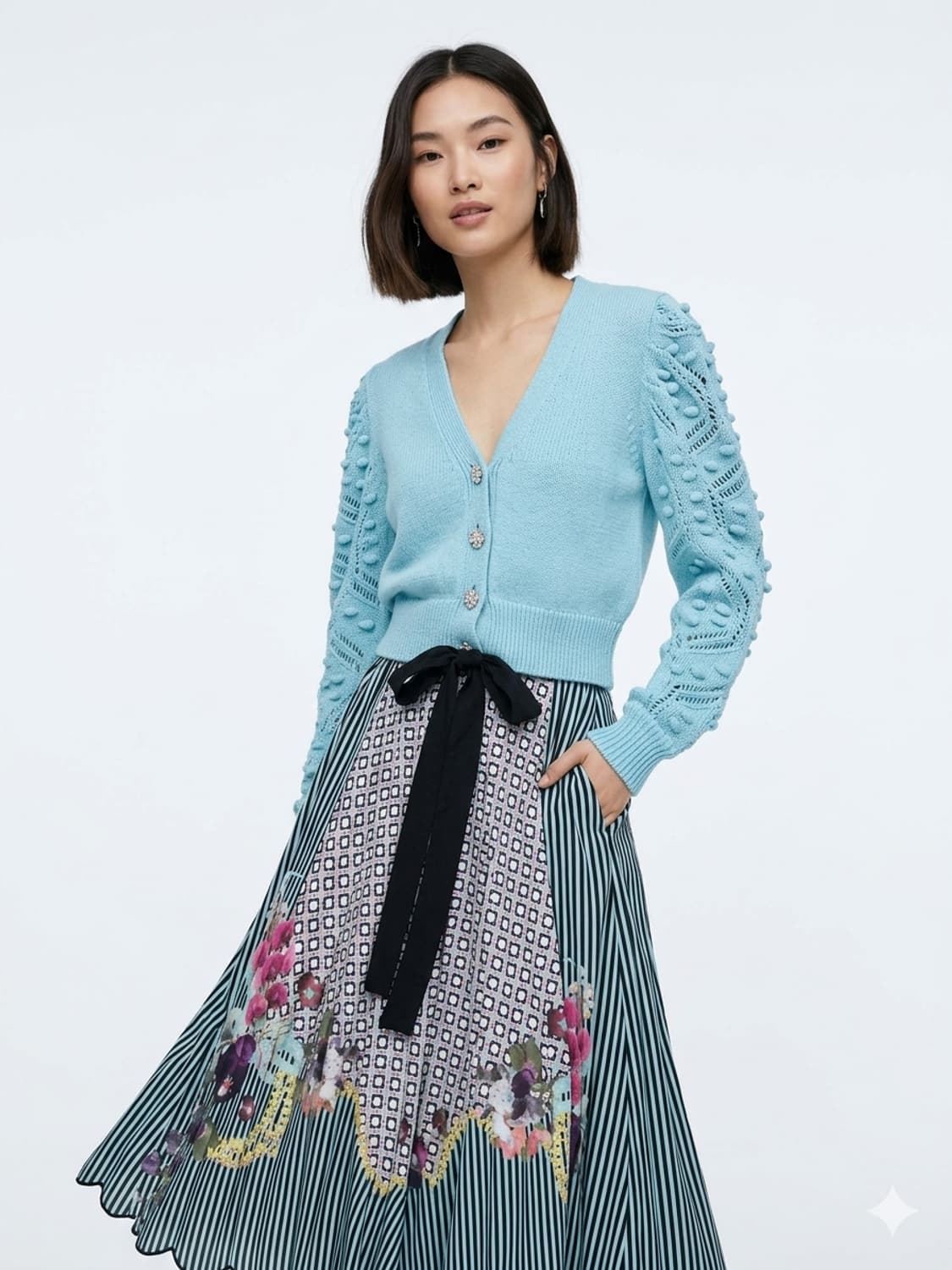 자라 크로쉐 보석단추 가디건 상품이미지1