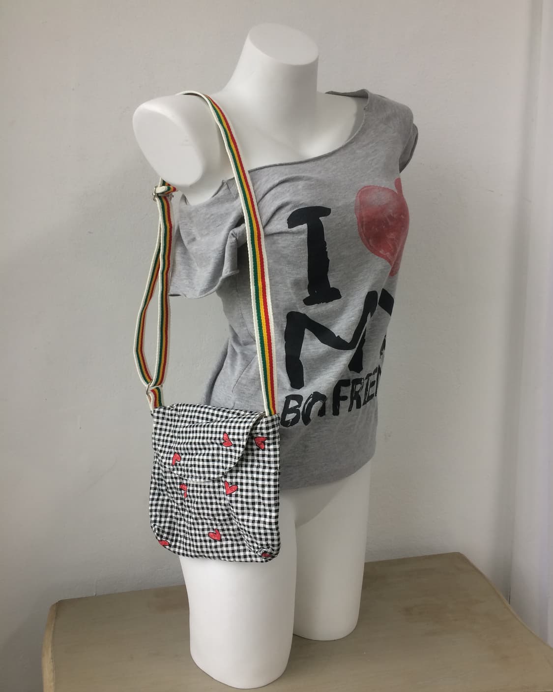 check heart mixed pattern cross bag 상품이미지6