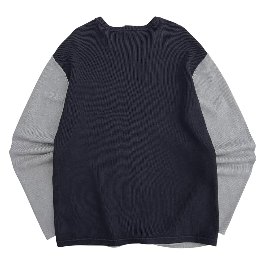 아르마니 센터로고 차콜배색 그레이 니트 L 상품이미지3