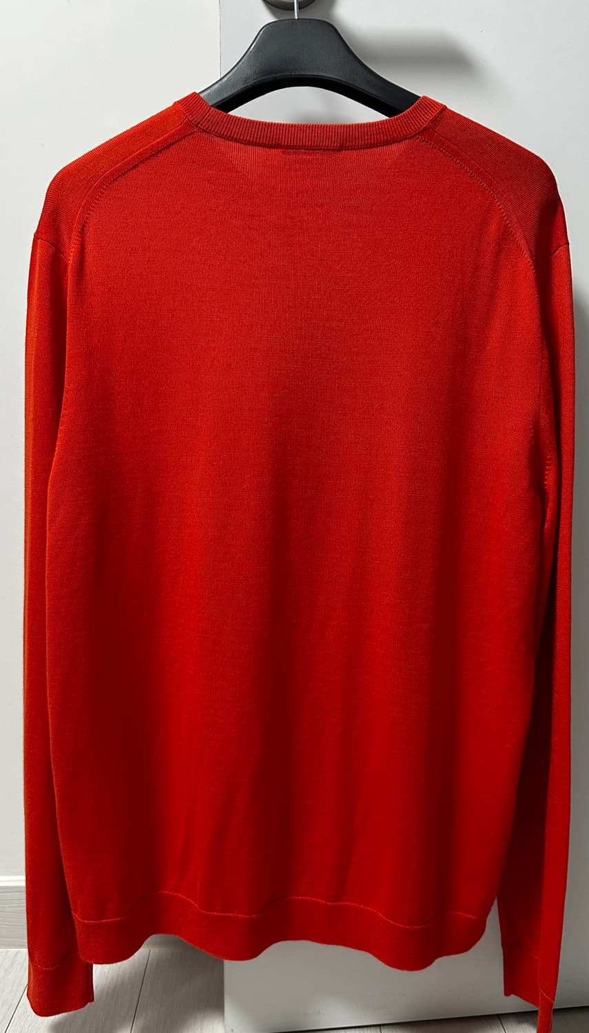 남성 메리노 울100% 니트 오렌지 XL사이즈 상품이미지4