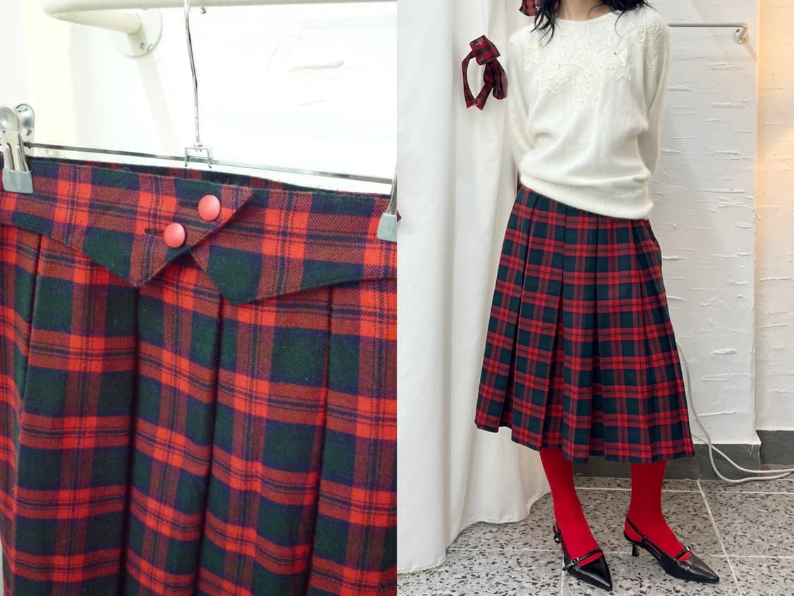red scottish skirt 상품이미지1