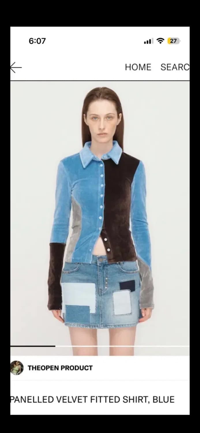 더오픈프로덕트 오픈와이와이 오픈yy 프로덕트 벨벳 셔츠 상품이미지1