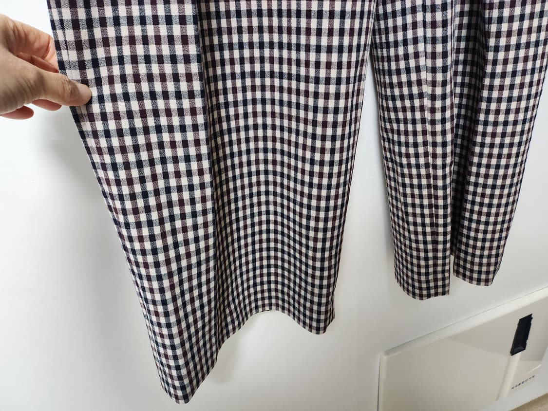 길트프리 울 체크 핀턱 멋진 바지 상품이미지3