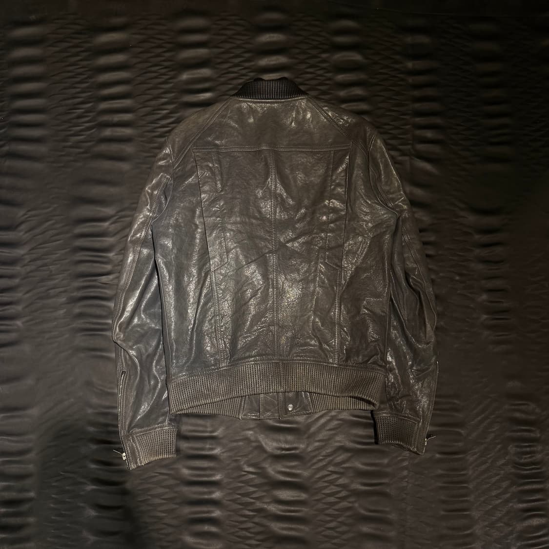 시스템 레더 봄버자켓 상품이미지4