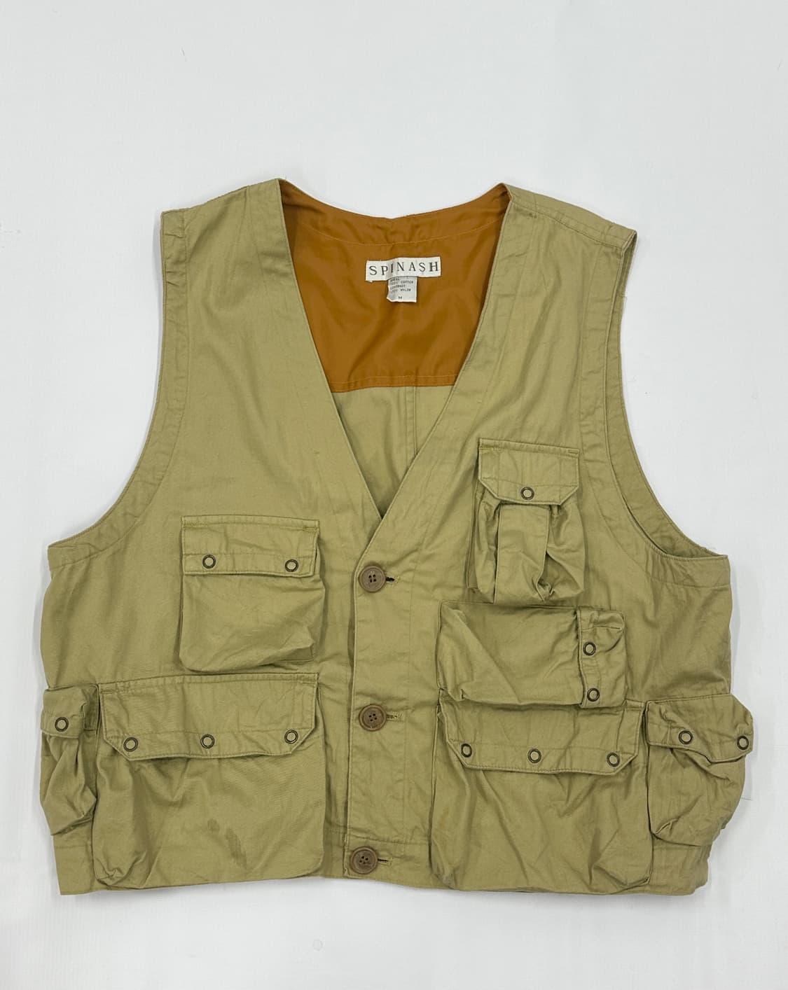 SPINASH 포켓 베스트 베이지 아메카지 빈티지 조끼 캠퍼 캠핑 상품이미지3