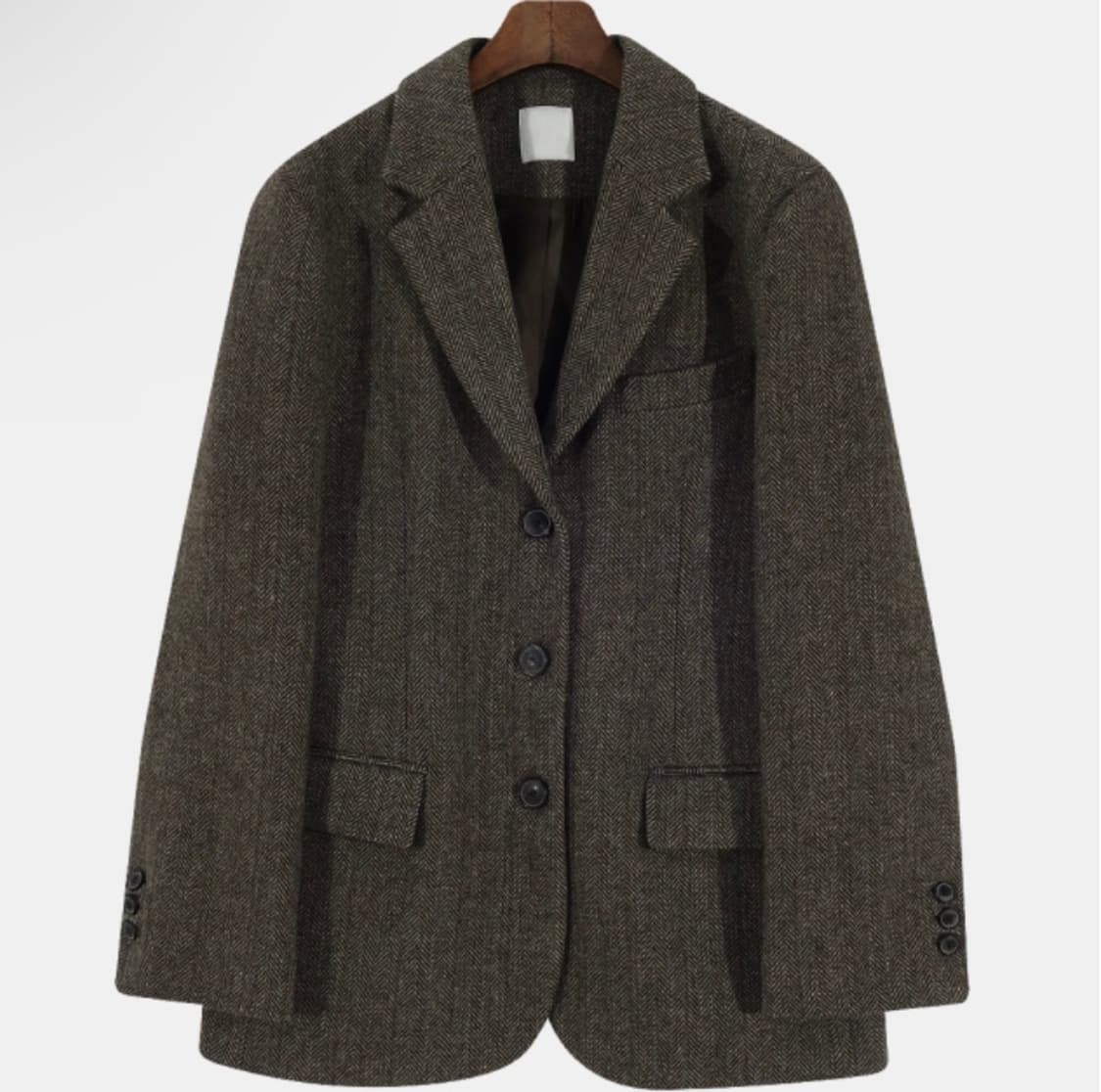 에드모어 자체제작 헤링본 울 자켓 브라운 상품이미지3