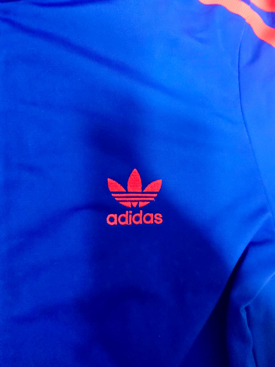 [아디다스] Y2K 팝컬러 블루 핑크 삼선 파이어버드 트랙탑 져지 100 상품이미지2