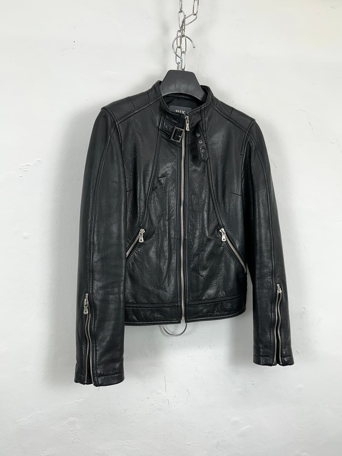 Cowhide Leather Zip-Up Jacket 상품이미지4