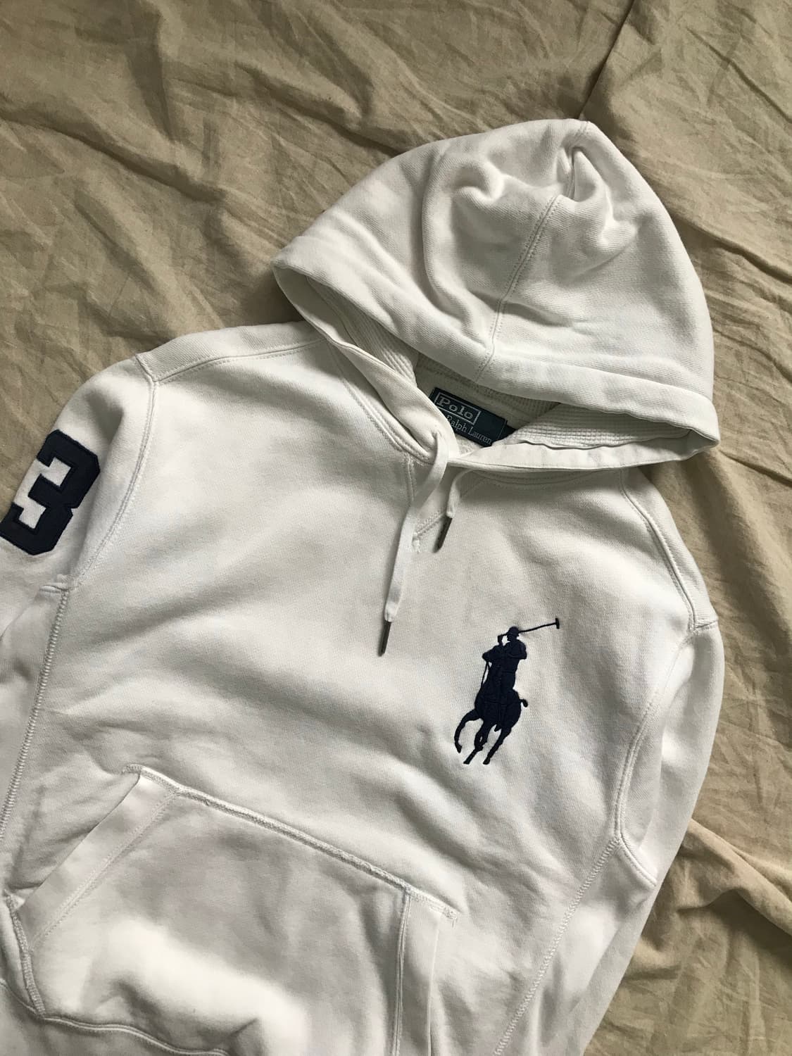 폴로 랄프로렌 빅 포니 로고 화이트 후드티 상품이미지6