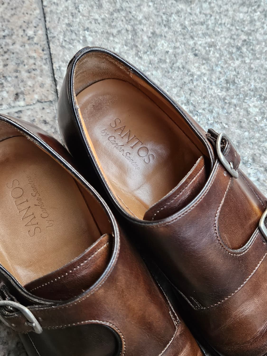 카를로스 산토스 더블 몽크 브라운 구두 UK5.5사이즈(245~250) 상품이미지2