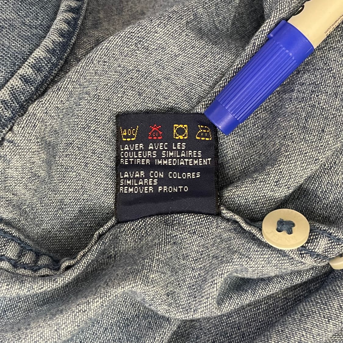 (XL) 90s Tommy 올드 타미 데님 셔츠 상품이미지7