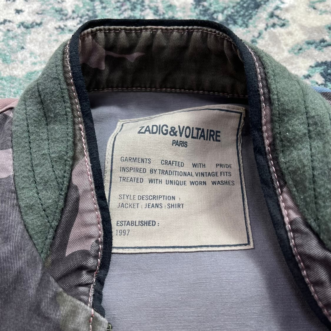 Zadig&Voltaire 쟈딕 카모 빈티지 야상 자켓(L) 상품이미지2