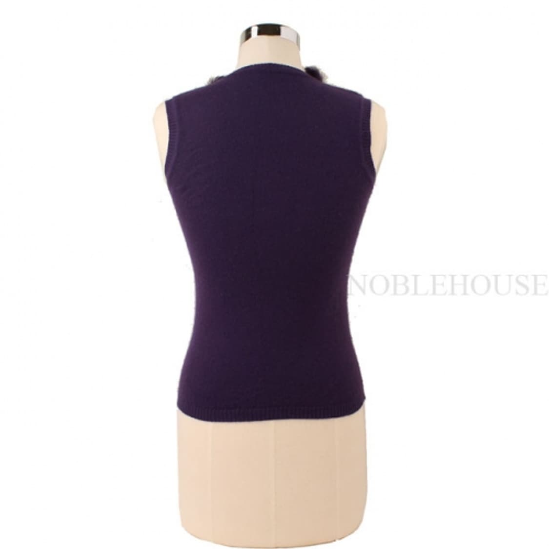 블루마린 퍼플 퍼 민소매 캐시미어 니트 44 55 상품이미지3