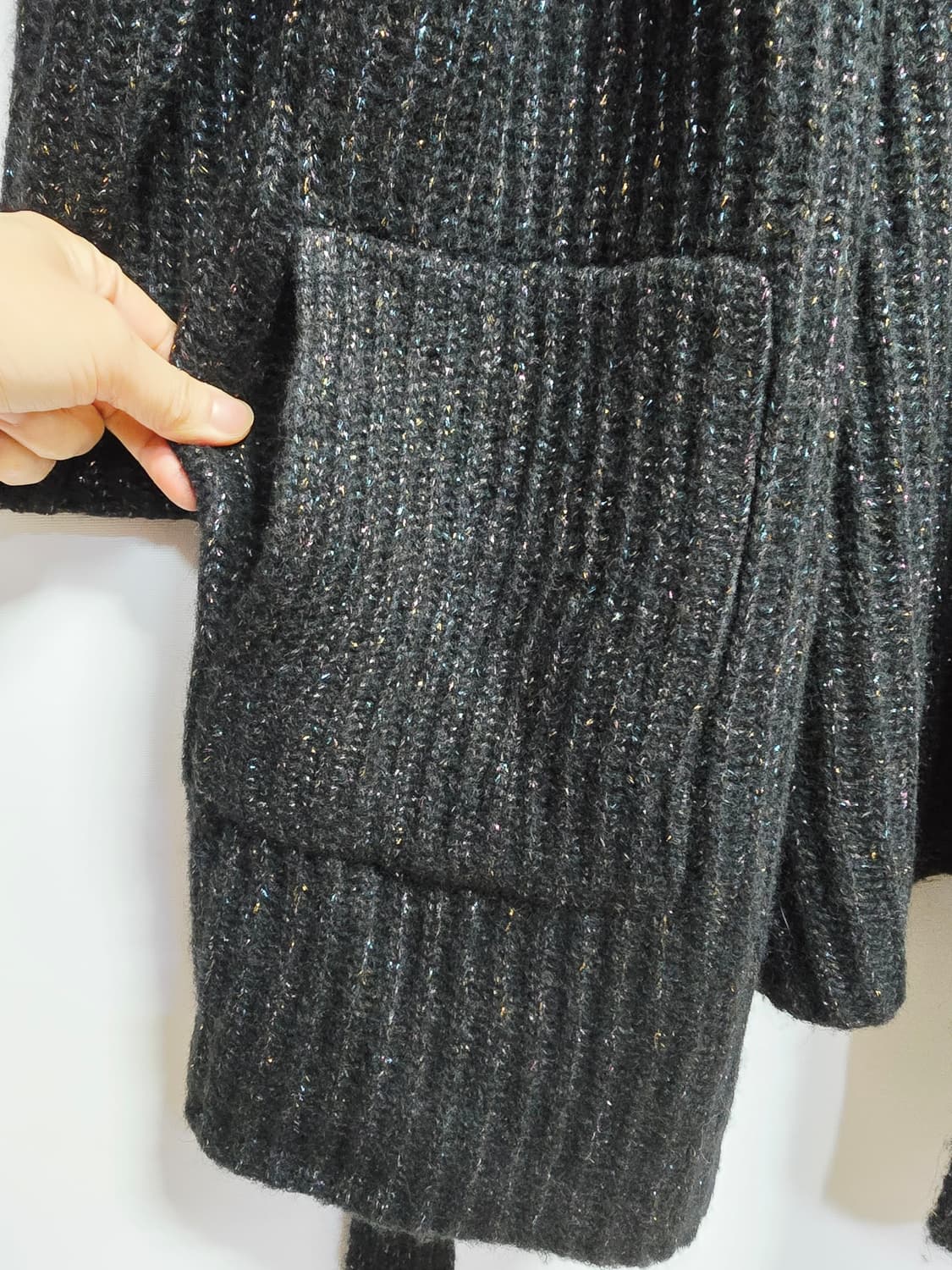 폴앤조 블랙 롱 가디건 니트88~99 상품이미지3