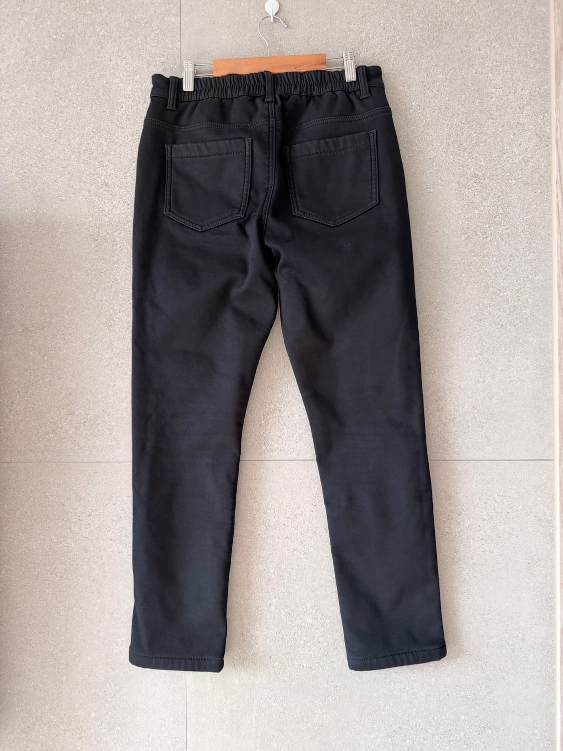 여성 기모 안감 블랙 바지 상품이미지2