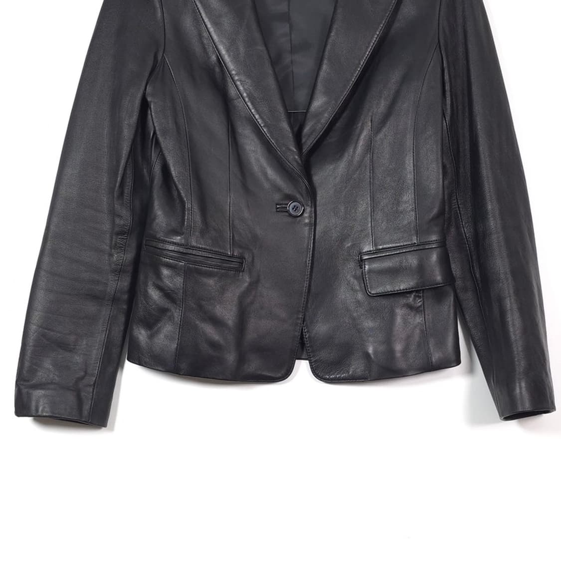 MATV 천연 양가죽 블레이저 자켓 블랙 66 상품이미지4