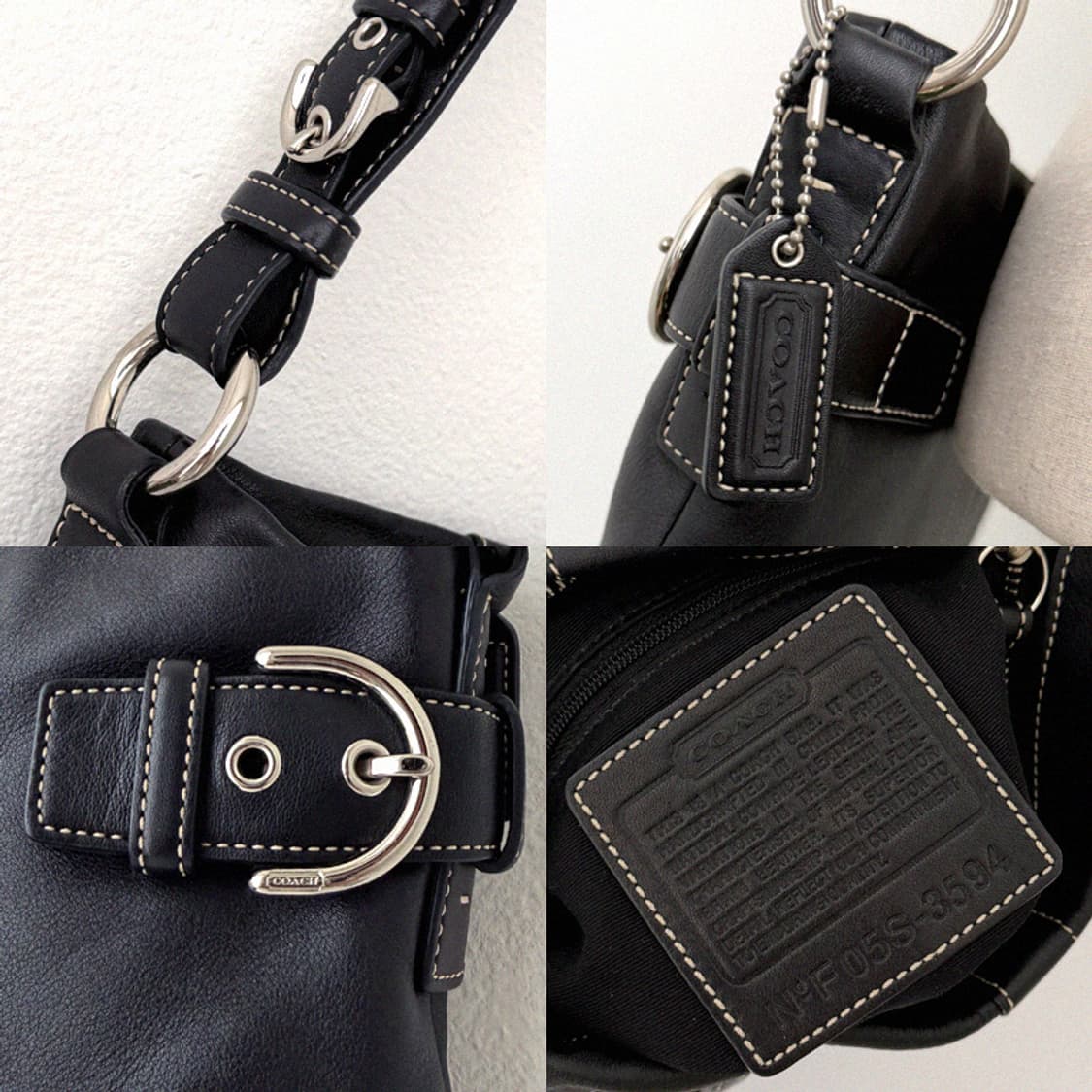 코치 버클 블랙 레더 크로스백 상품이미지10
