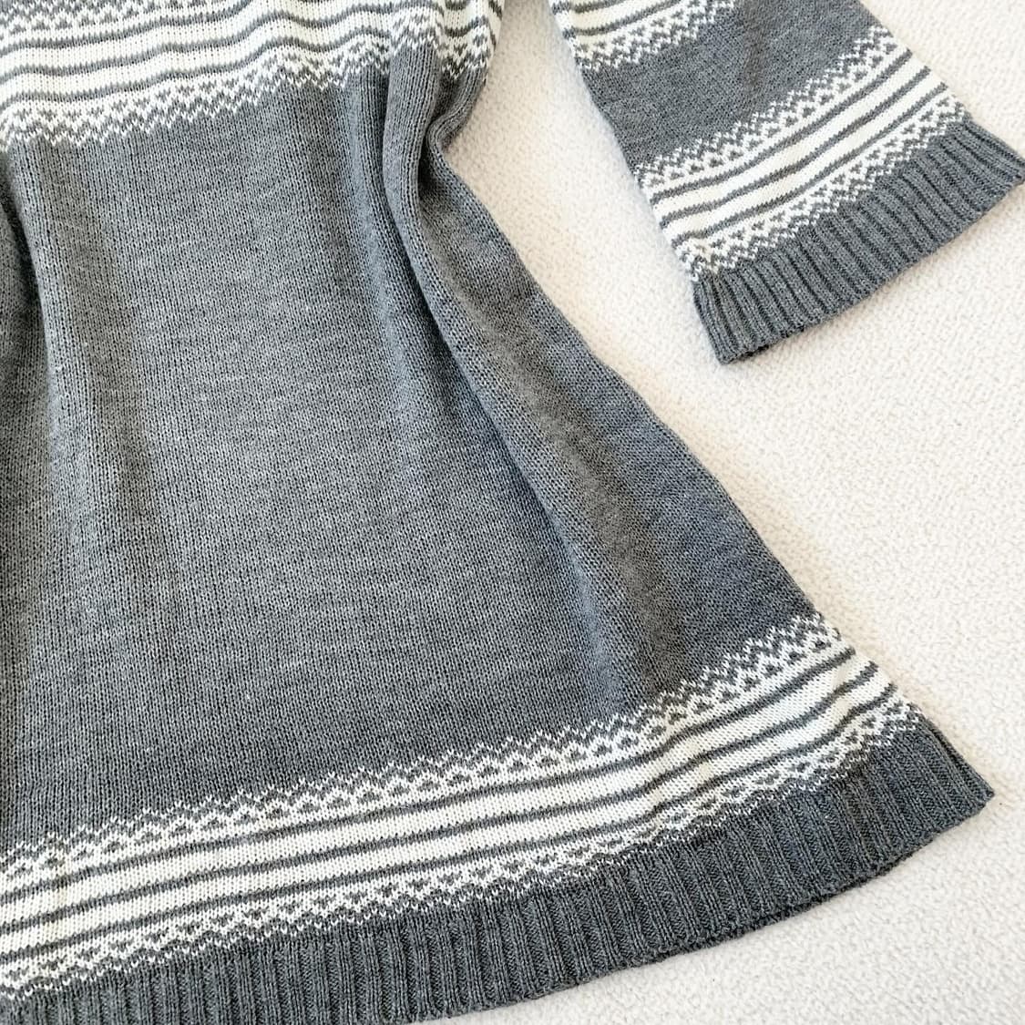 그레이 노르딕 후드7부 원피스 상품이미지3