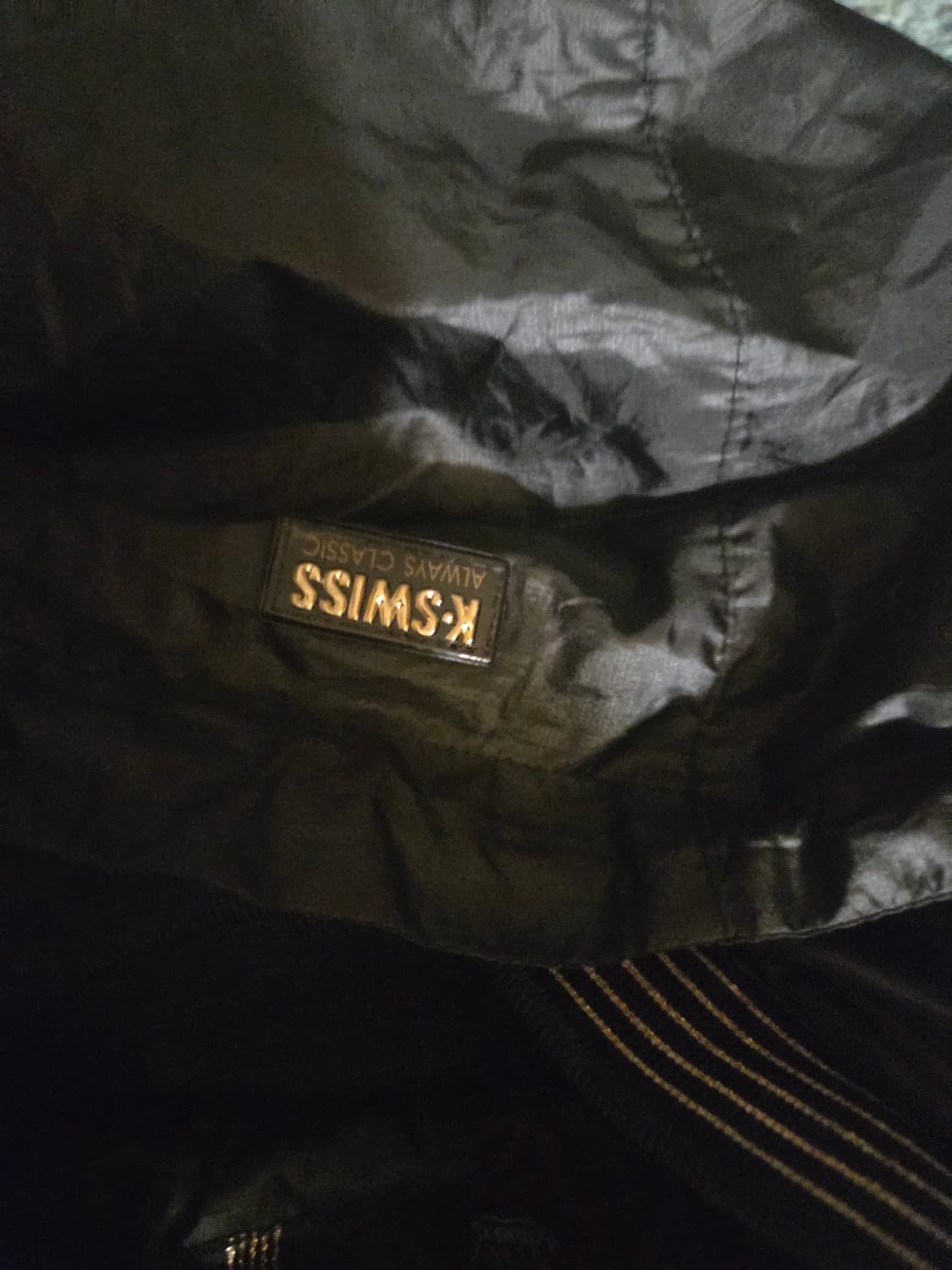 Y2k  반팔 후드  바람막이 블랙골드 K Swiss 95size 상품이미지2