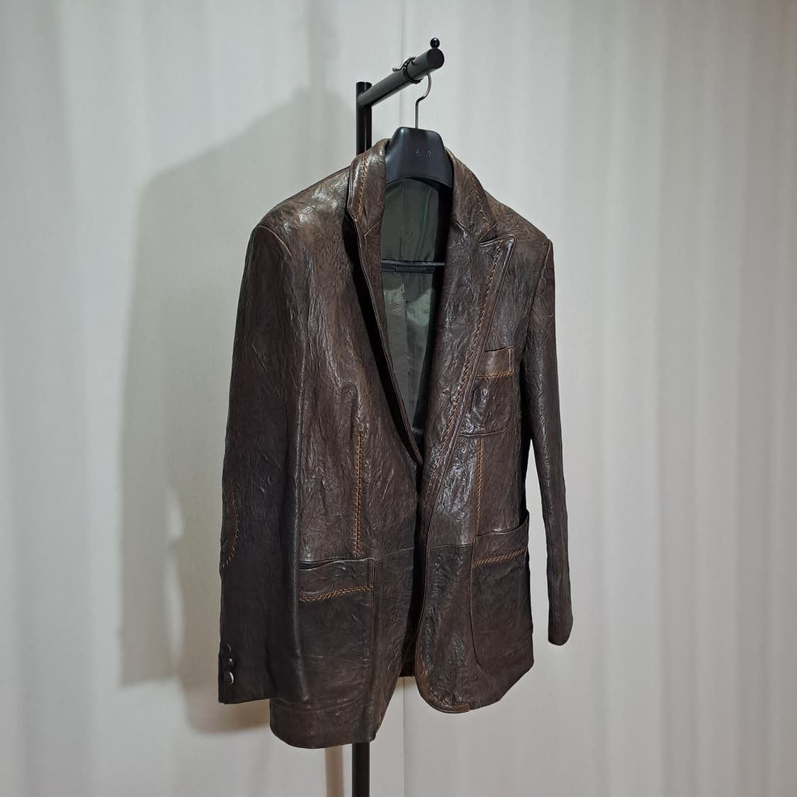 (택포) 인터메조 빈티지 크링클 양가죽 블레이저 100 B304 상품이미지3