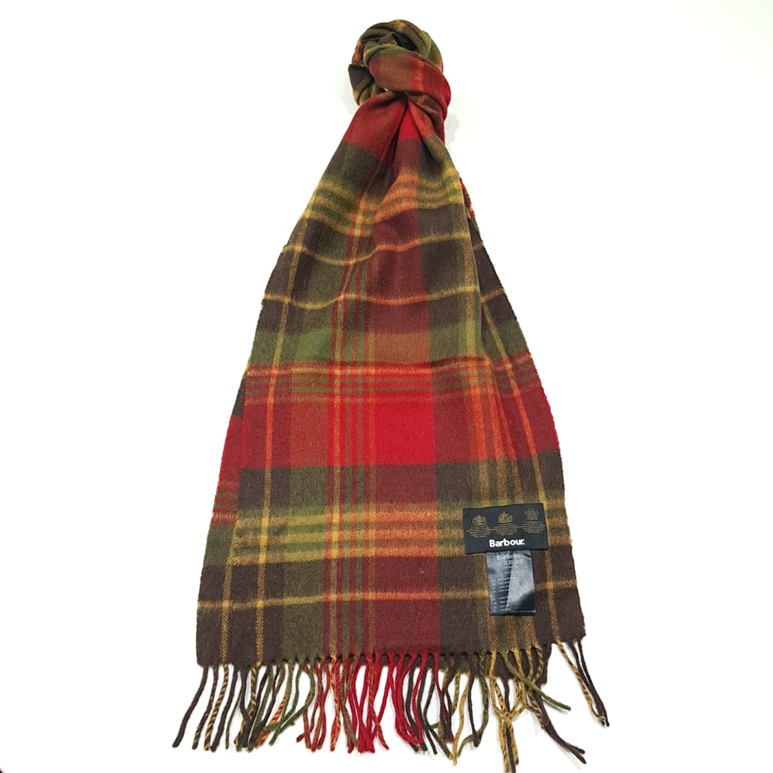 MX582 바버 램스울 타탄체크 올리브 머플러 목도리 상품이미지1