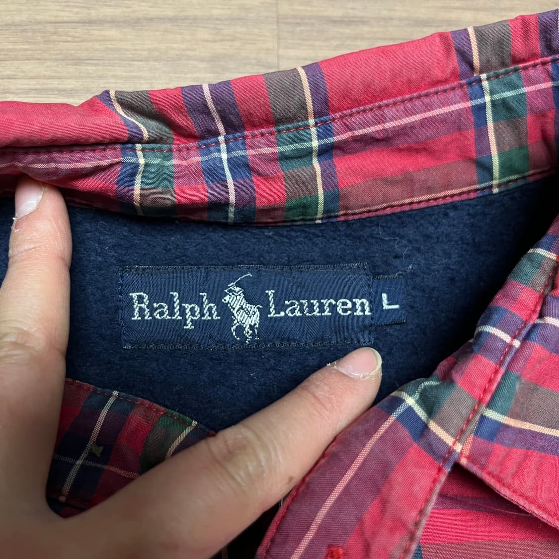 100 폴로 랄프로렌 빈티지 체크 바라쿠타 블루종 자켓 상품이미지3