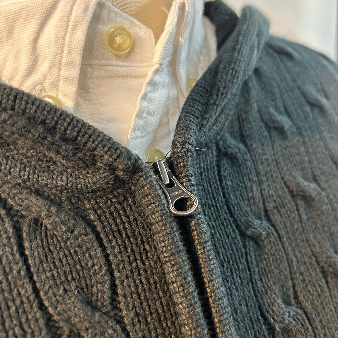 Polo Cable Knit Zip-Up Hoodie 상품이미지4