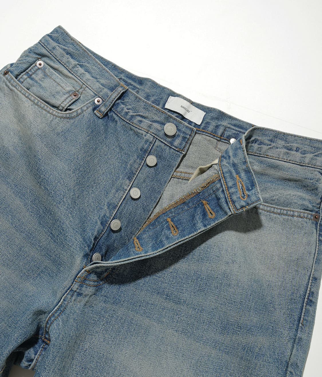 아워셀브스 와이드테이퍼드 데님팬츠 워시드블루 상품이미지4