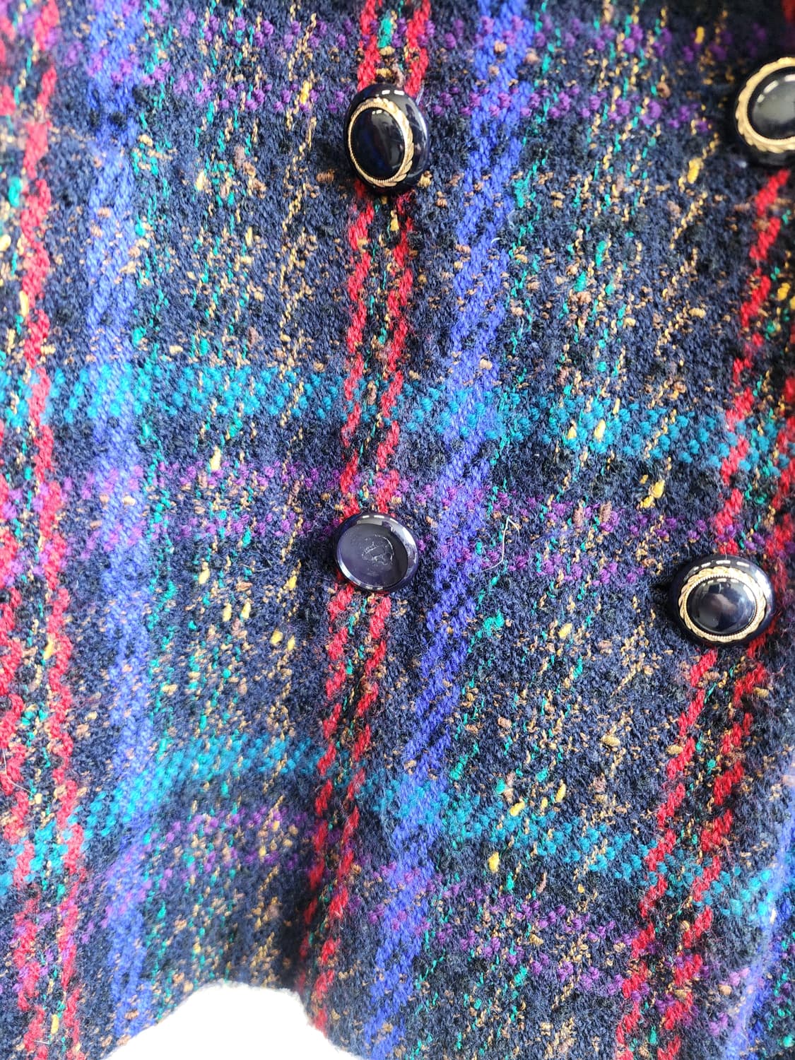 일본빈티지 트위드 퍼플 울 자켓 상품이미지5