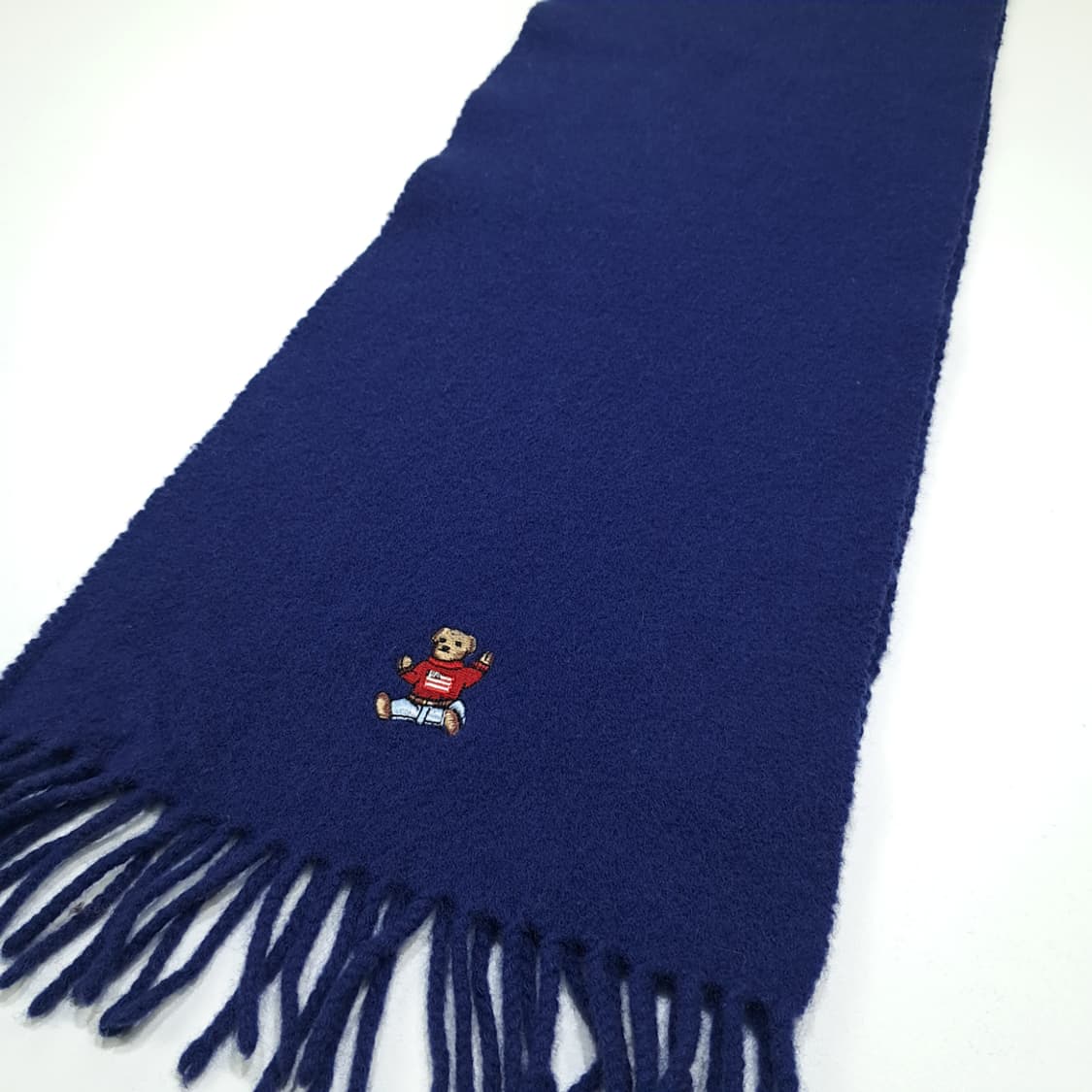 MX385 폴로 랄프로렌 100% 램스울 시팅 폴로베어 자수 머플러 상품이미지5