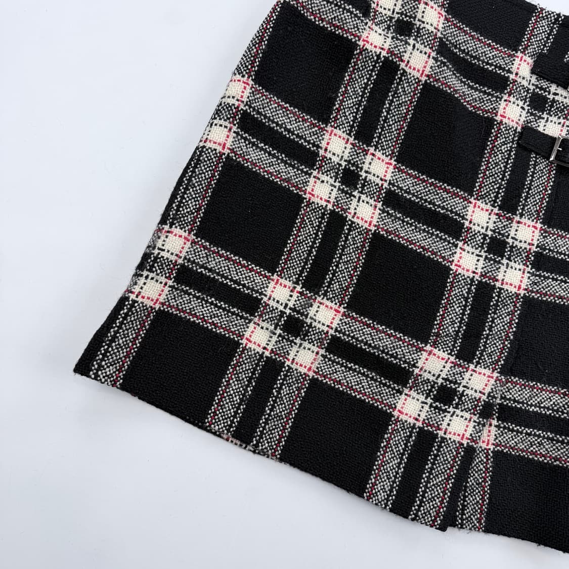 꾸레쥬 울 체크스커트 상품이미지4