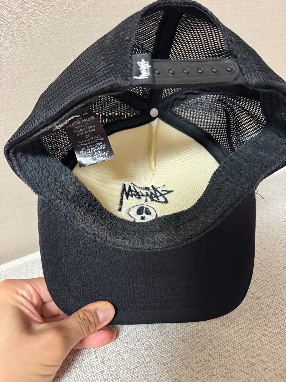 [Stussy]스투시 스컬로고 메쉬 트러커캡_블랙 (F) 상품이미지5