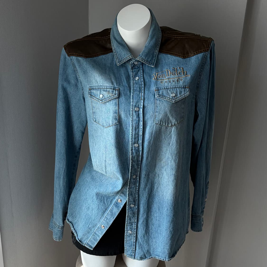 Von Dutch 본더치 레더 데님 자켓 상품이미지1