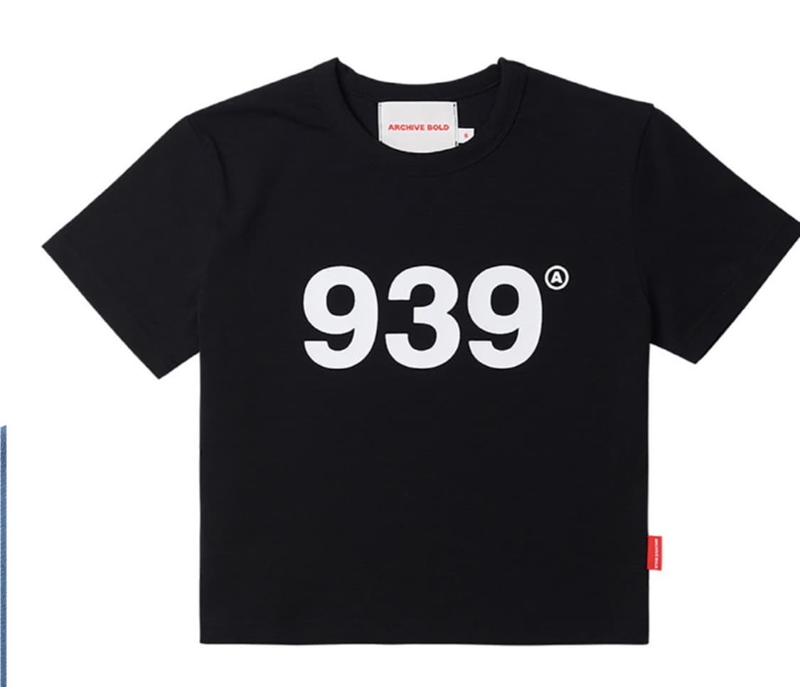 [새상품]아카이브 볼드 939로고 크롭 탑 티셔츠 OS 블랙 상품이미지3