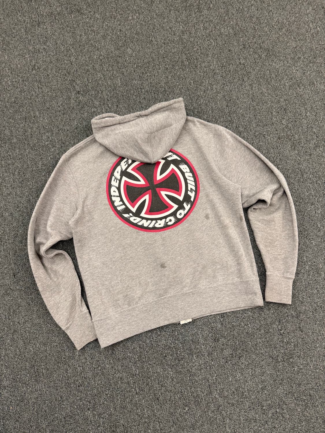 OS)인디펜던트 빈티지 그레이 프린팅 후드집업 상품이미지4