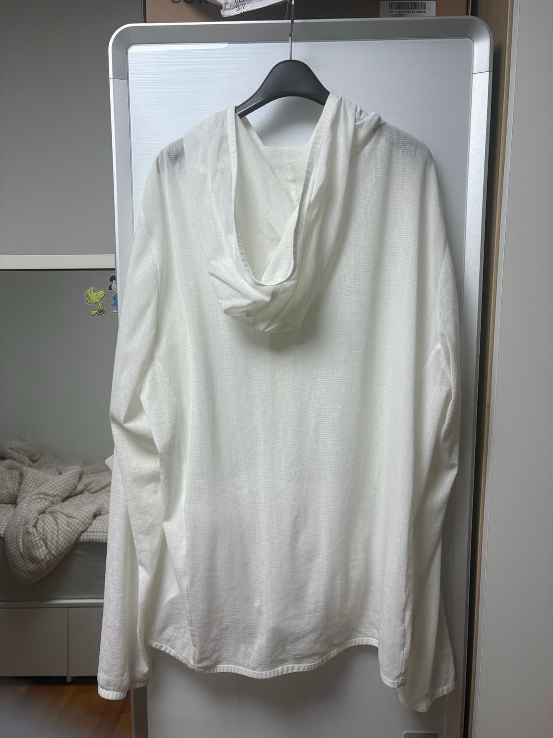L)아모멘토+ mesh hooded top white 상품이미지4