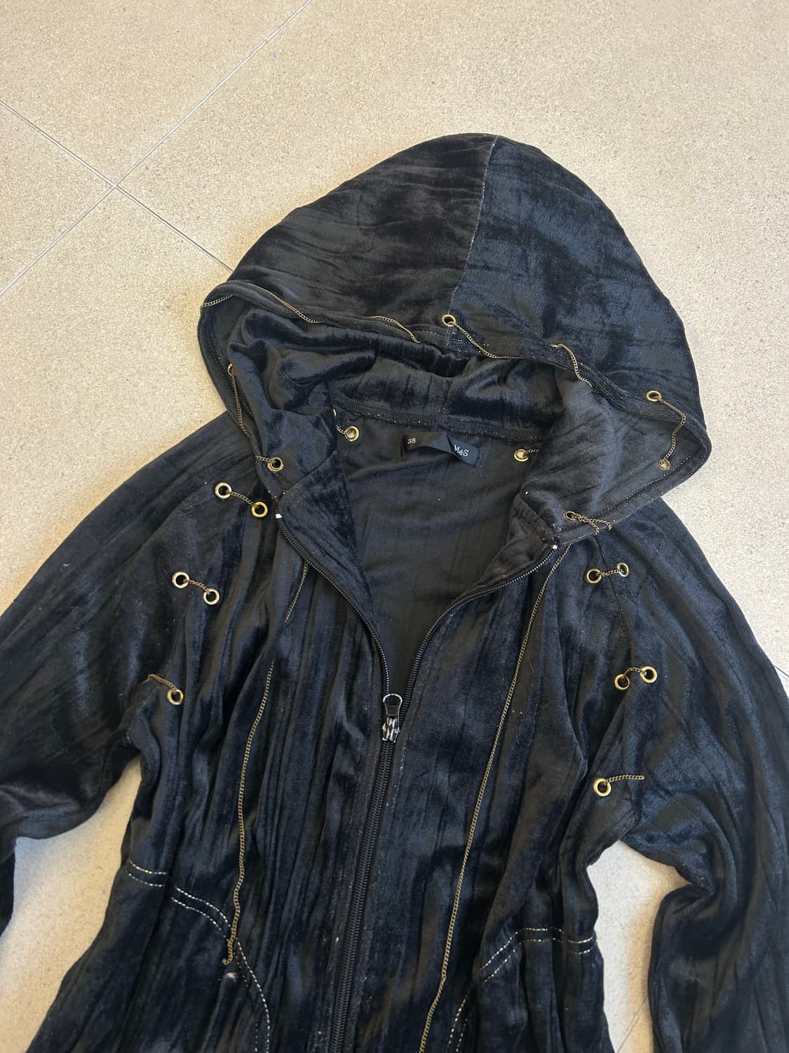 골드체인 벨벳 후드집업 상품이미지2