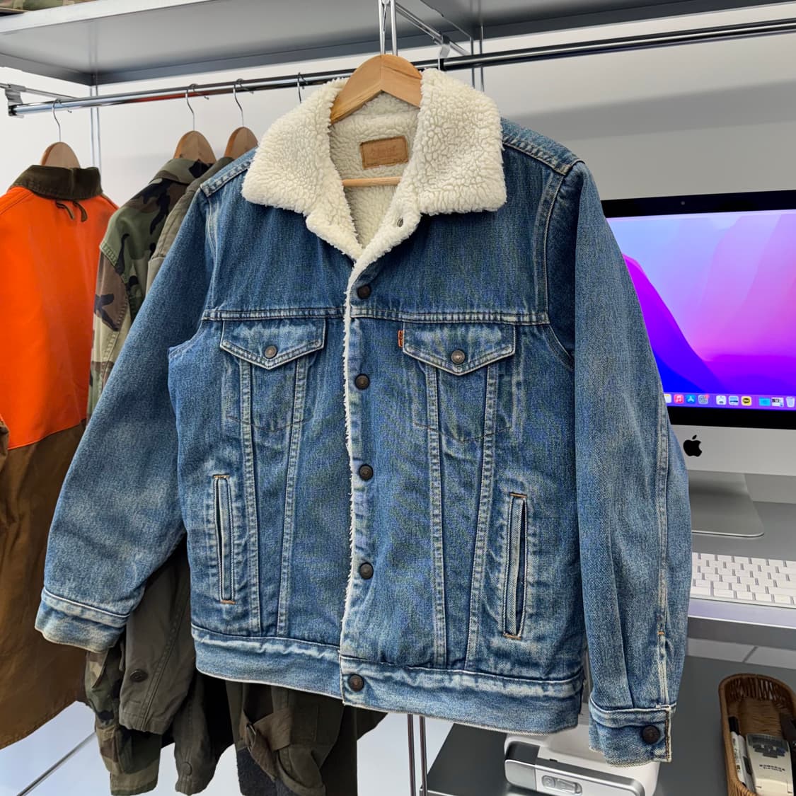 80s 리바이스 쉐르파 데님 트러커 자켓 (M)   상품이미지2