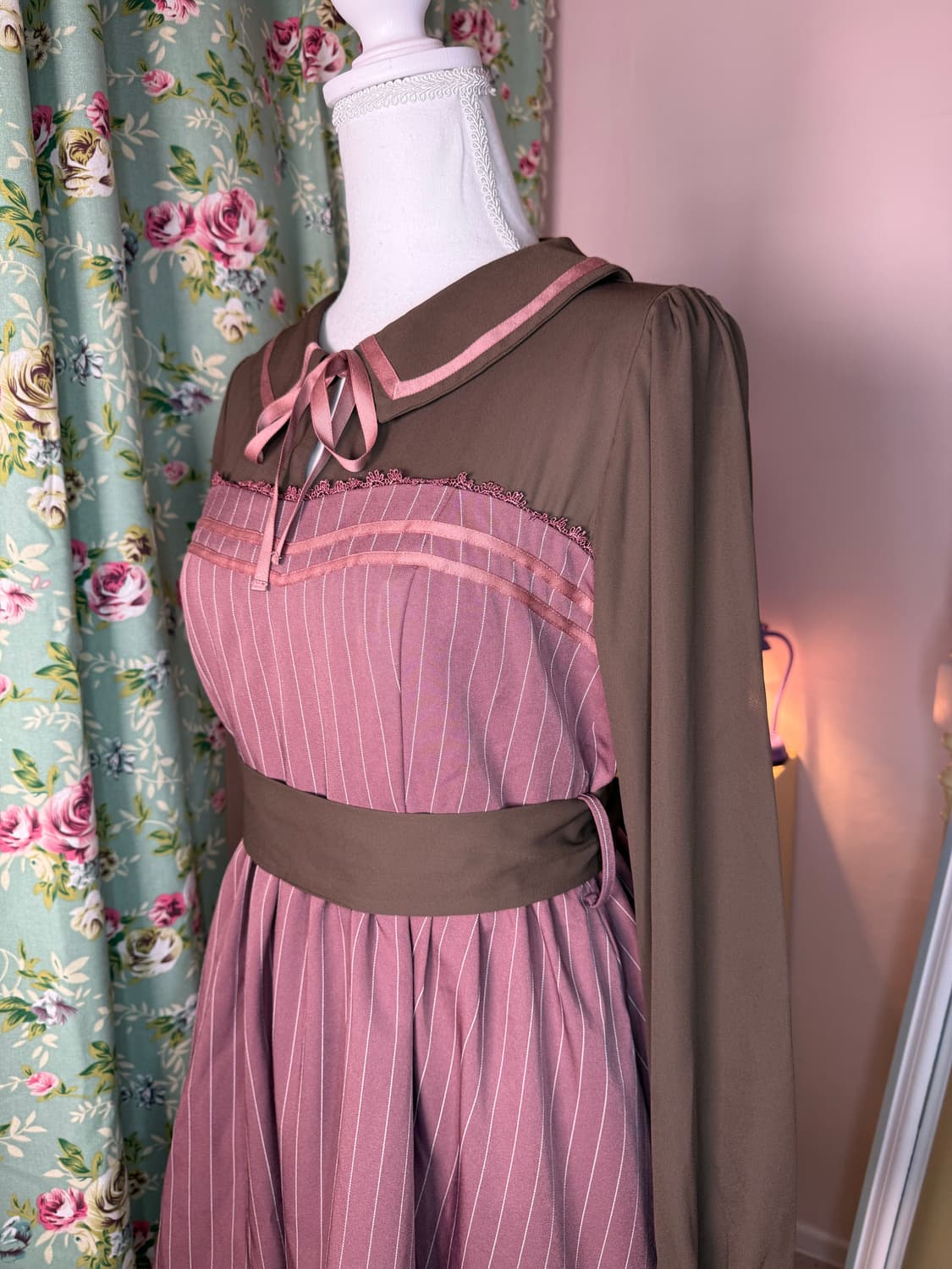 Dress🩷🤎엑시즈팜 카와이 딸기초코라떼 원피스 상품이미지3