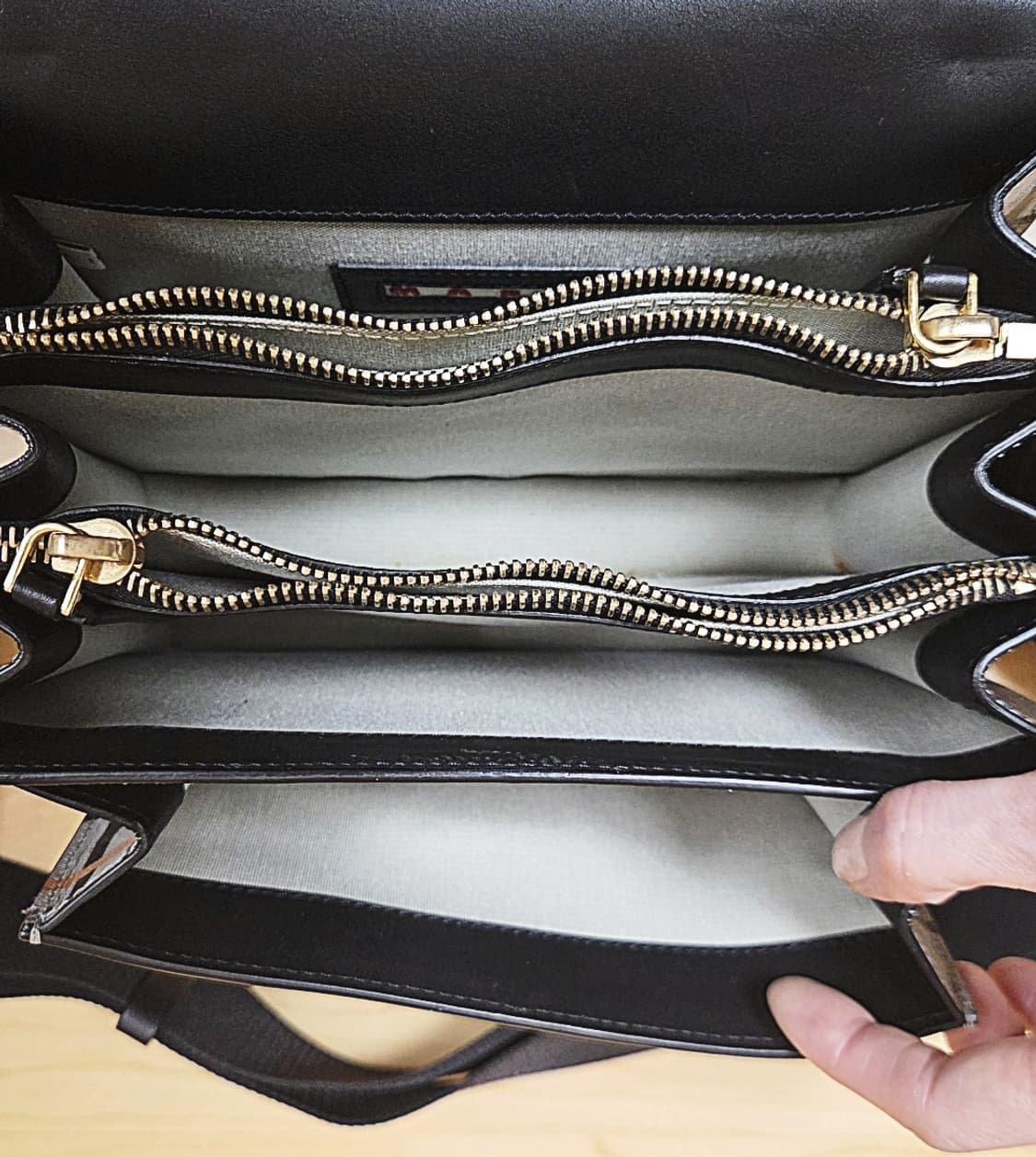 마르니Marni 체크 트렁크백 미디엄 사이즈/오렌지블랙 상품이미지6