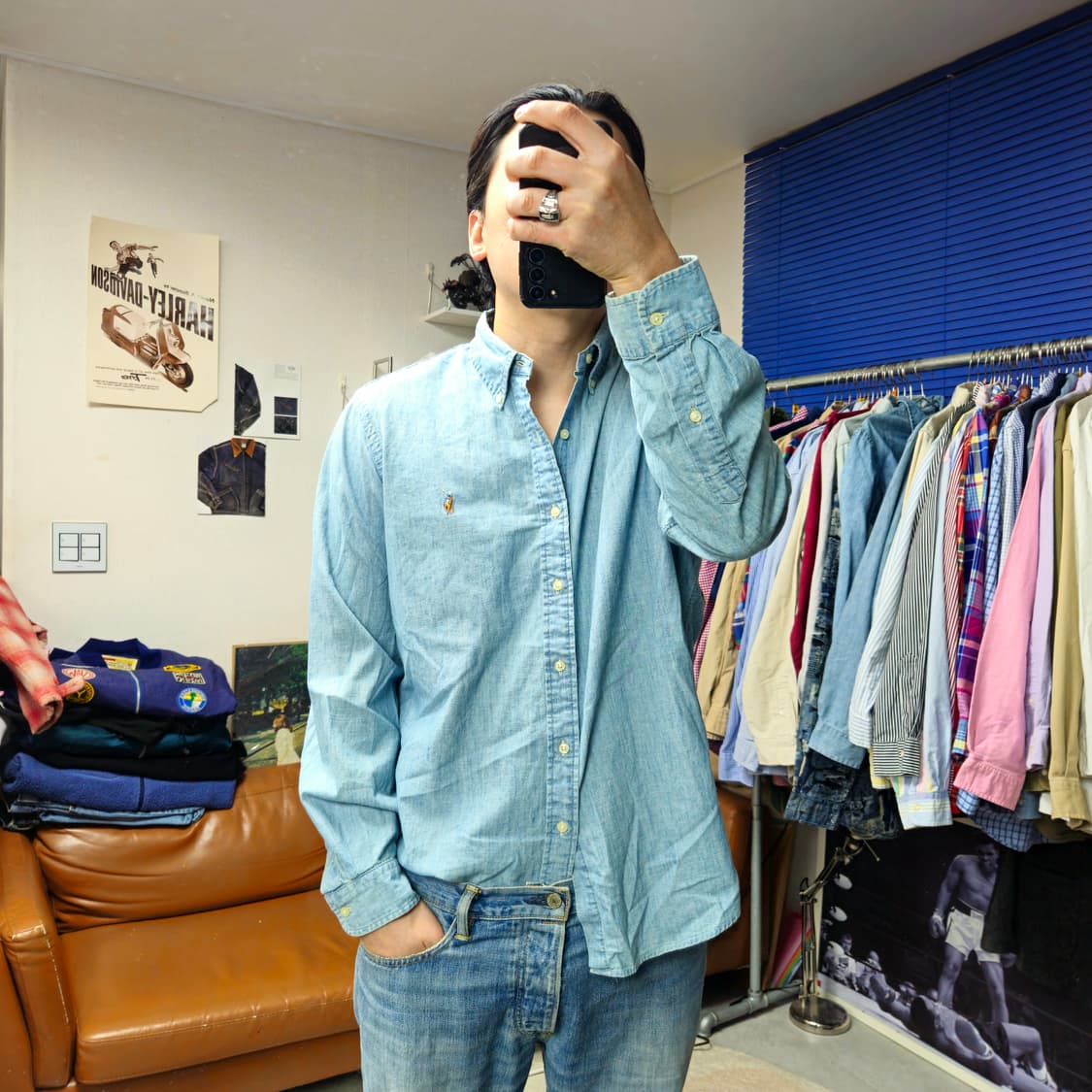 폴로 랄프로렌 데님 셔츠 청남방 L N1175 상품이미지2