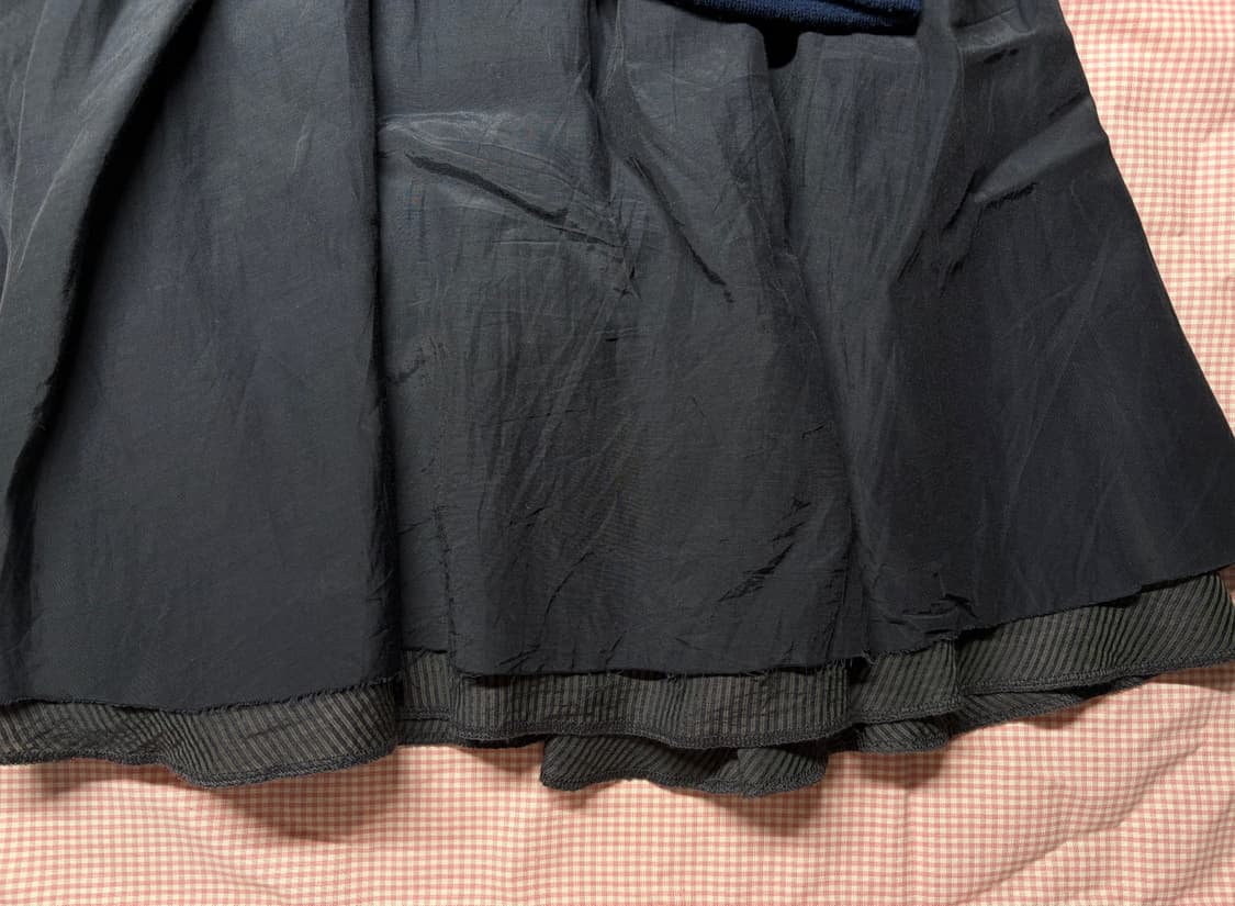 코이세이오 더블 셔링 스커트 네이비 상품이미지3