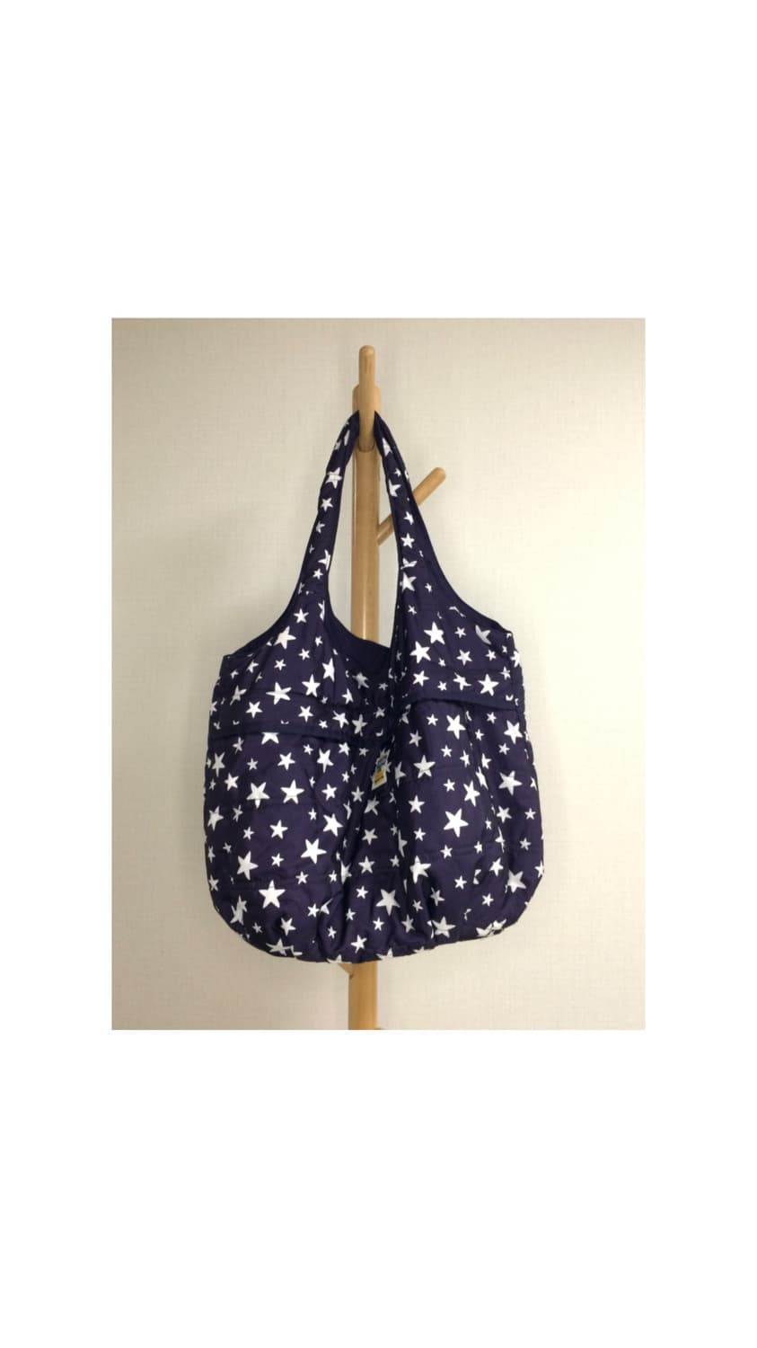 빈티지 별 무늬 패턴 네이비 딥퍼플 숄더백 상품이미지1